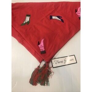 High Heel Sexy Kinky Boots Red Throw Blanket Shawl 50x60 Cotton Diane Gilman